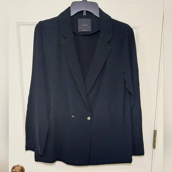 NWOT Anthropologie Elodie Black Double-breasted Blazer, Size M - Picture 2 of 7